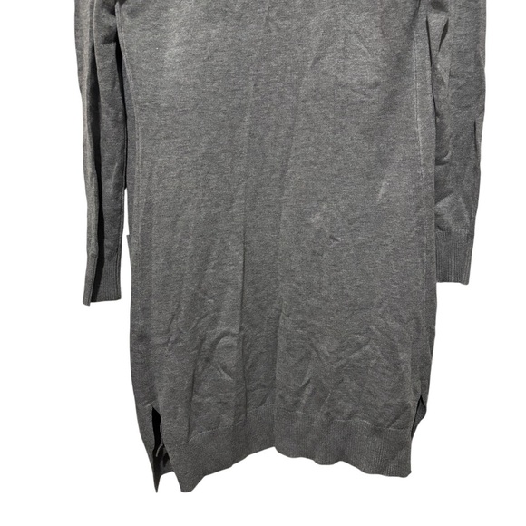 By Design Gray Open Front Long Length Sweater Cardigan Duster Pockets Medium - Picture 7 of 12